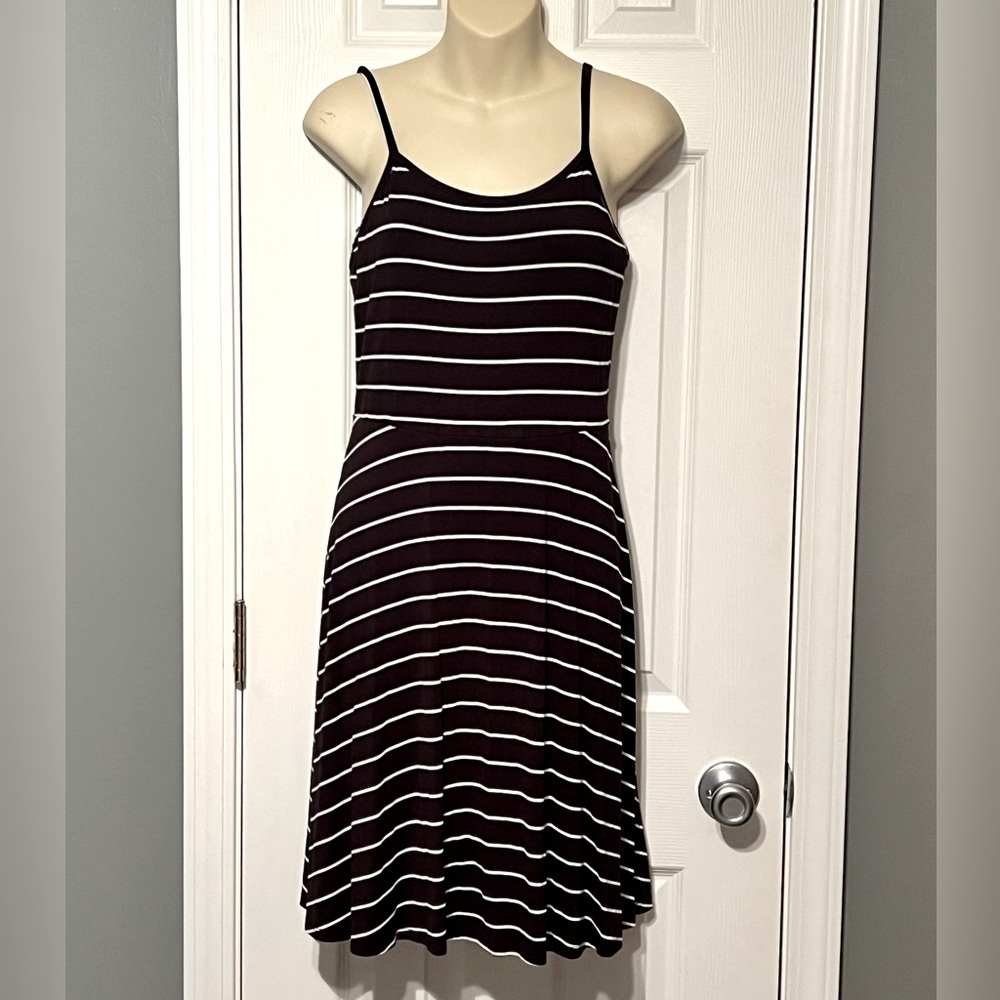 SO black & white strip dress
